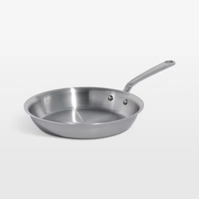 Crate & Barrel Made In Stainless Clad 10" Fry Pan With Stainless Steel Hardware In Silver