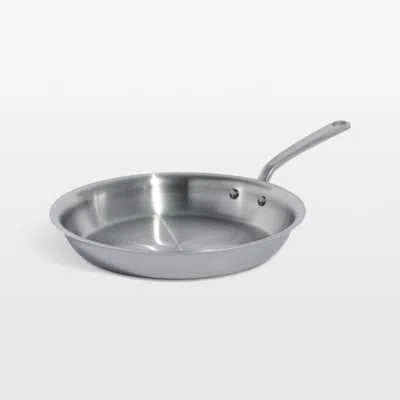 Crate & Barrel Made In Stainless Clad 12" Fry Pan With Stainless Steel Hardware In Silver