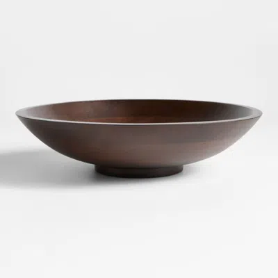 Crate & Barrel Madeira 12" Walnut-finished Acacia Wood Salad Serving Bowl In Brown