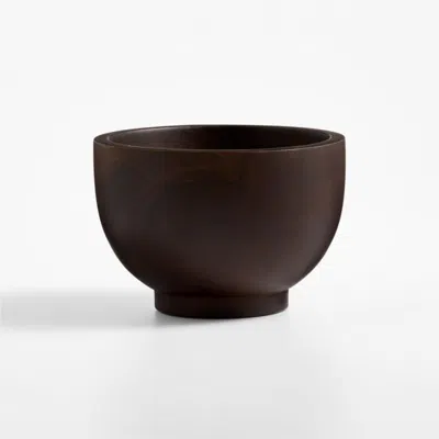 Crate & Barrel Madeira Acacia With A Walnut Finish 6.5" Mini Bowl In Brown