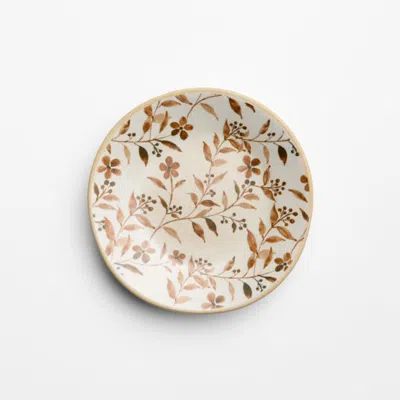 Crate & Barrel Marin Botanical Natural Appetizer Plate In Neutral