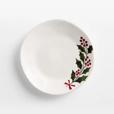 Crate & Barrel Marin Holly Berry Salad Plate In White