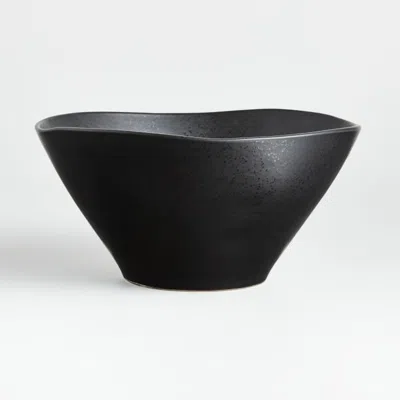 Crate & Barrel Marin Matte Black Stoneware Serving Bowl