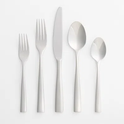 Crate & Barrel Marin Mirror 20-piece Flatware Set In White