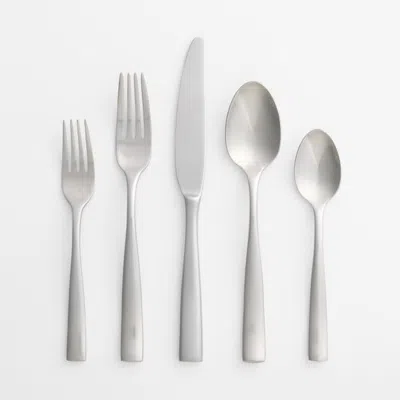 Crate & Barrel Marin Satin 5-piece Flatware Place Setting In Silver