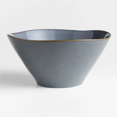 Crate & Barrel Marin Slate Blue Stoneware Serving Bowl