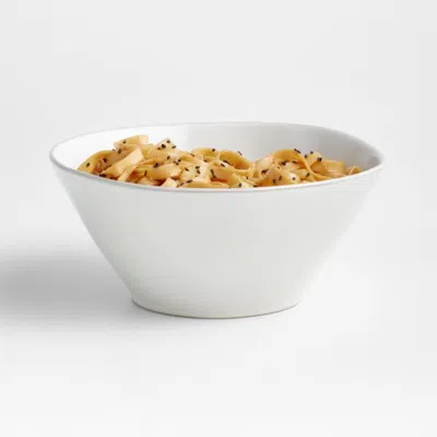 Crate & Barrel Marin Stoneware Meal Bowl In White