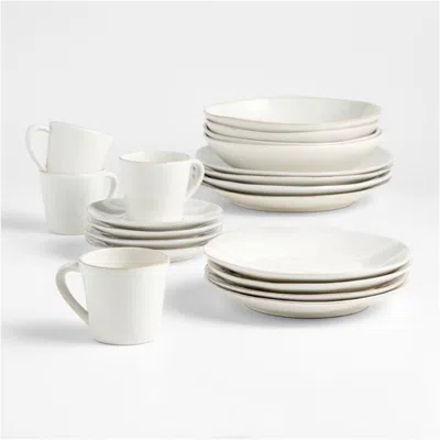Crate & Barrel Marin White Stoneware 20-piece Dinnerware Set