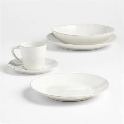 Crate & Barrel Marin White Stoneware 5-piece Place Setting
