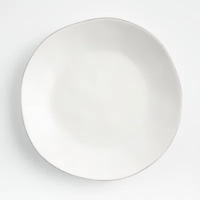 Crate & Barrel Marin White Stoneware Dinner Plate