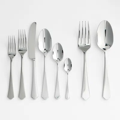 Crate & Barrel Masia Mirror 50-piece Flatware And Serveware Set In Gray