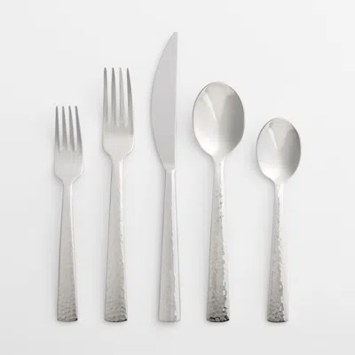 Crate & Barrel Mesa Mirror 20-piece Flatware Set In Silver