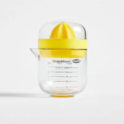 Crate & Barrel Mini Citrus Juicer With Cup In Yellow