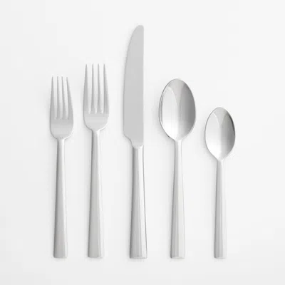 Crate & Barrel Mix Mirror 20-piece Flatware Set In Silver