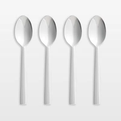 Crate & Barrel Mix Mirror Teaspoons, Set Of 4 In Silver
