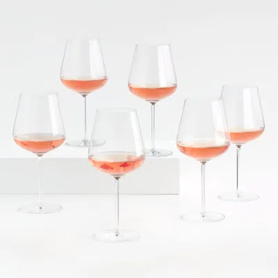 Crate & Barrel Montrose 23-oz. All-purpose Wine Glasses, Set Of 6 In Silver