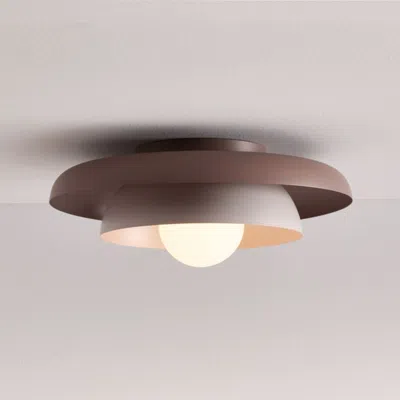 Crate & Barrel Nello Purple Metal Saucer 18" Kids Flush Mount Ceiling Light In Brown