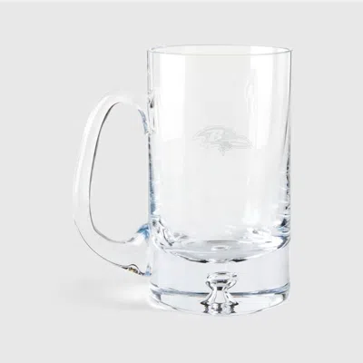 Crate & Barrel Nfl Baltimore Ravens Direction 22-oz. Hand-blown Beer Mug, Set Of 4 In Clear