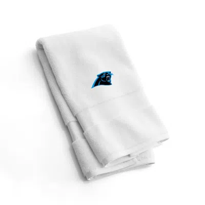Crate & Barrel Nfl Carolina Panthers Organic Turkish Cotton White Hand Towels, Set Of 2