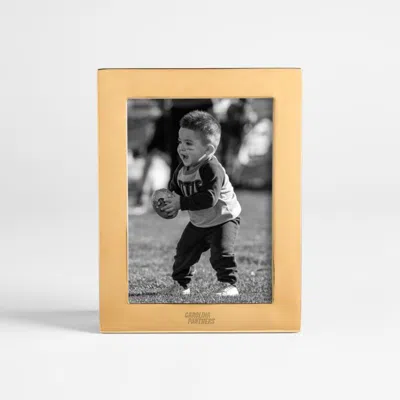 Crate & Barrel Nfl Carolina Panthers Signature Brass 5x7 Tabletop Picture Frame In Gold