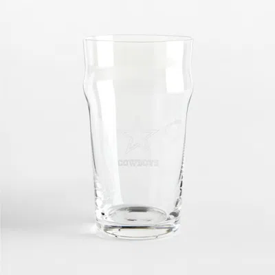 Crate & Barrel Nfl Dallas Cowboys Pint 20-oz. Glass Tumbler, Set Of 4 In Clear