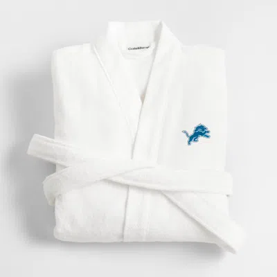Crate & Barrel Nfl Detroit Lions Organic Turkish Cotton Crisp White Bath Robe S/m