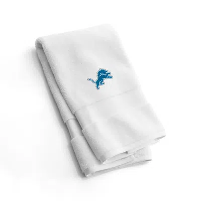 Crate & Barrel Nfl Detroit Lions Organic Turkish Cotton White Hand Towels, Set Of 2