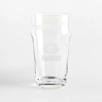 Crate & Barrel Nfl Green Bay Packers Pint 20-oz. Glass Tumbler, Set Of 4 In Clear
