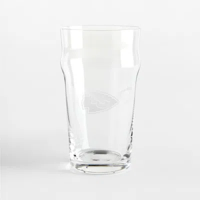 Crate & Barrel Nfl Kansas City Chiefs Pint 20-oz. Glass Tumbler, Set Of 4 In Clear