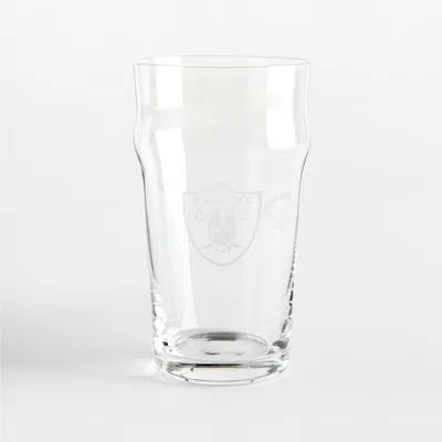 Crate & Barrel Nfl Las Vegas Raiders Pint 20-oz. Glass Tumbler, Set Of 4 In Clear