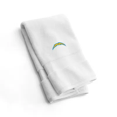 Crate & Barrel Nfl Los Angeles Chargers Organic Turkish Cotton White Hand Towels, Set Of 2
