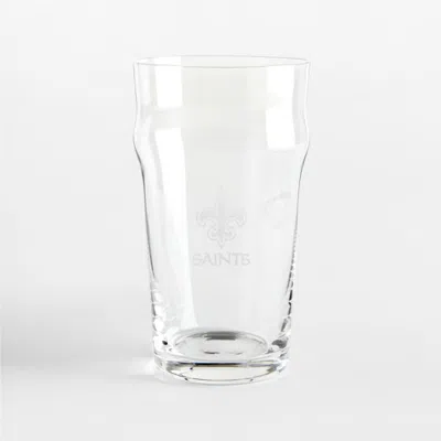 Crate & Barrel Nfl New Orleans Saints Pint 20-oz. Glass Tumbler, Set Of 4 In Clear