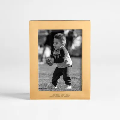 Crate & Barrel Nfl New York Jets Signature Brass 5x7 Tabletop Picture Frame In Gold