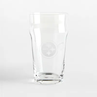 Crate & Barrel Nfl Pittsburgh Steelers Pint 20-oz. Glass Tumbler, Set Of 4 In Clear