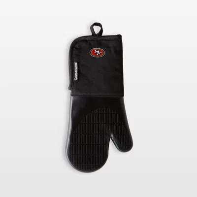 Crate & Barrel Nfl San Francisco 49ers Black Organic Cotton Oven Mitt With Silicone Grip