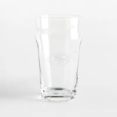 Crate & Barrel Nfl San Francisco 49ers Pint 20-oz. Glass Tumbler, Set Of 4 In Clear