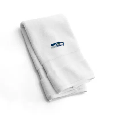 Crate & Barrel Nfl Seattle Seahawks Organic Turkish Cotton White Hand Towels, Set Of 2