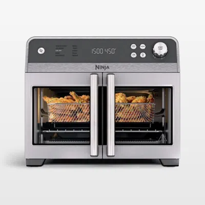 Crate & Barrel Ninja ® French Door Toaster Oven Air Fryer In Silver