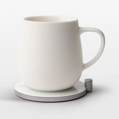 Crate & Barrel Ohom Ui Jasmine White Heated Coffee Mug