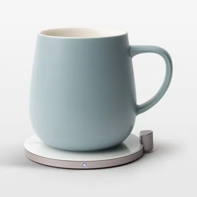 Crate & Barrel Ohom Ui Moonmist Blue Heated Coffee Mug