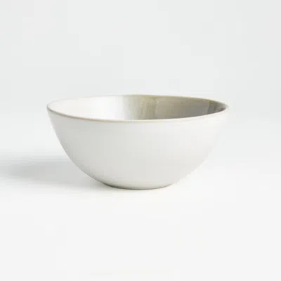 Crate & Barrel Ora Blue Grey Cereal Bowl In White