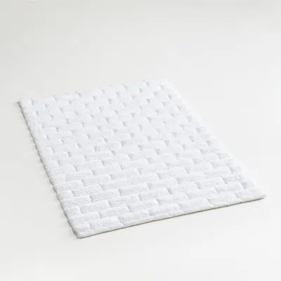 Crate & Barrel Organic Cotton White Subway Tile Bath Mat 24"x36"