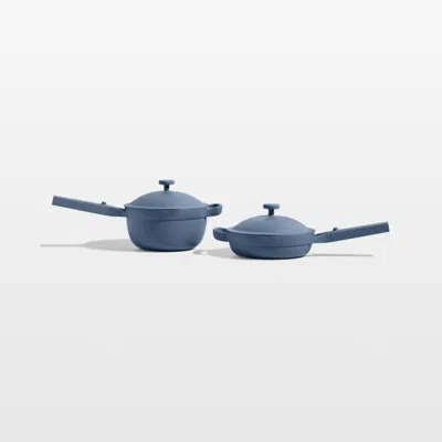Crate & Barrel Our Place Blue Salt Ceramic Nonstick Mini Cookware Duo