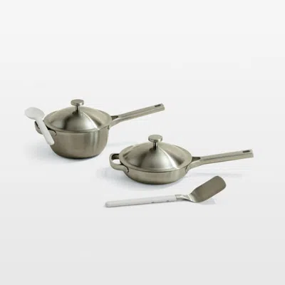 Crate & Barrel Our Place Brushed Titanium Pro Mini Cookware Duo In Silver