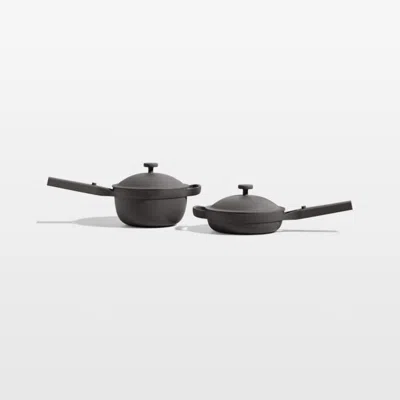 Crate & Barrel Our Place Charcoal Ceramic Nonstick Mini Cookware Duo In Gray