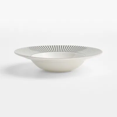Crate & Barrel Piano Porcelain Low Bowl In White