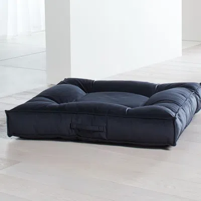 Crate & Barrel Piazza Extra-large Shale Tufted Dog Bed In Gray