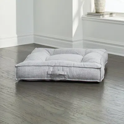 Crate & Barrel Piazza Large Allumina Tufted Dog Bed In Gray