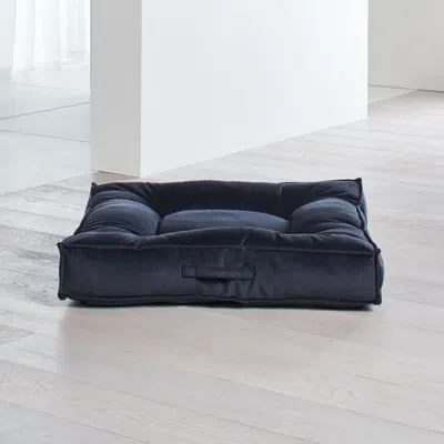 Crate & Barrel Piazza Large Shale Tufted Dog Bed In Gray