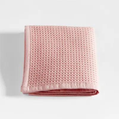 Crate & Barrel Pink 100% Organic Cotton Waffle Washcloth